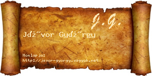 Jávor György névjegykártya